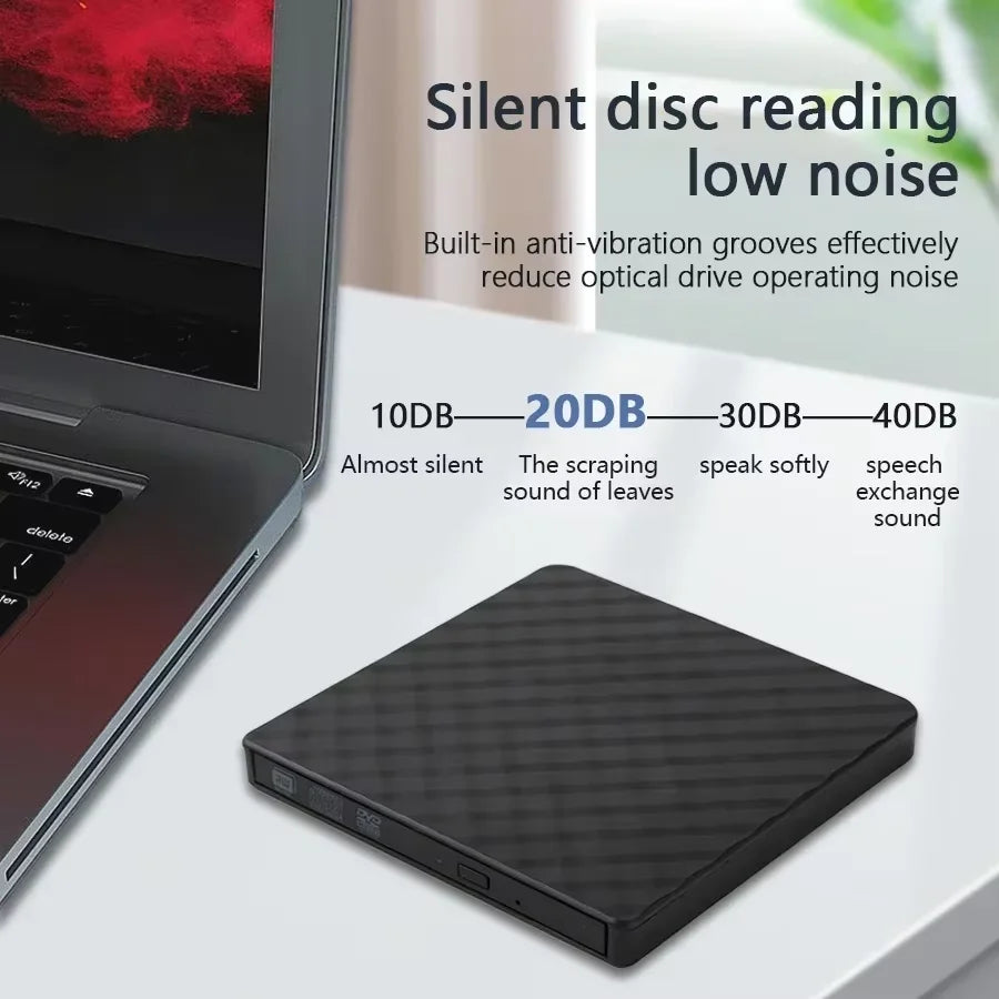 External CD DVD Optical Drives USB 3.0 Type C 2-in-1 Slim Protectable CD-RW Drive DVD-ROM Burner Player for Laptop Desktop