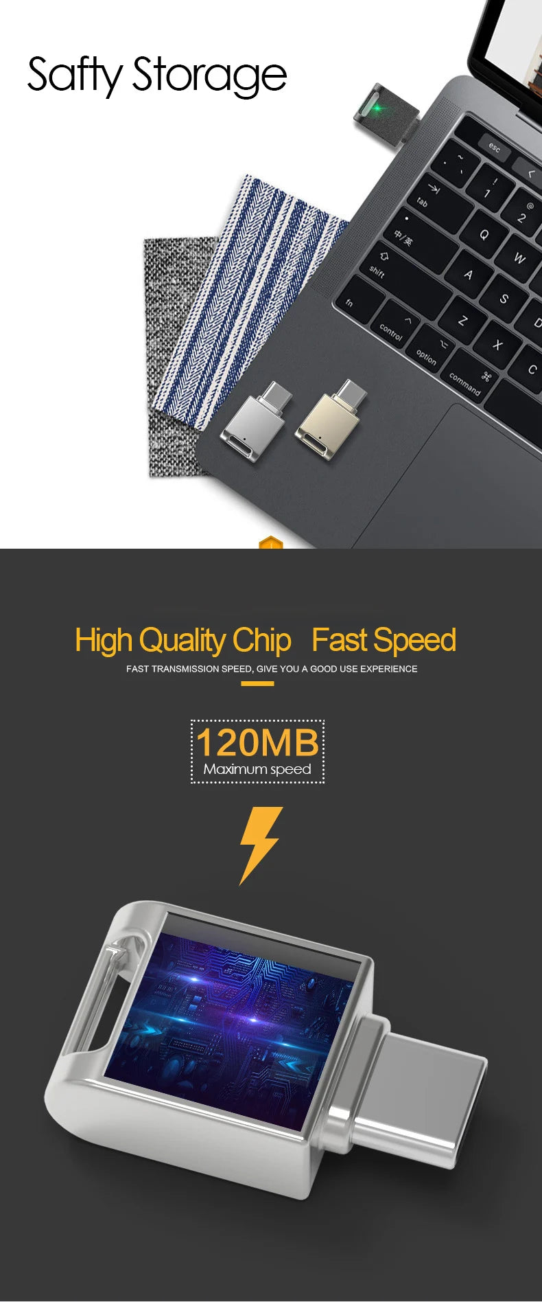 UTHAI C12 Type-C OTG USB3.0 Flash Drive USB-C Pen Drive Smart Phone Memory MINI Usb Stick 64G