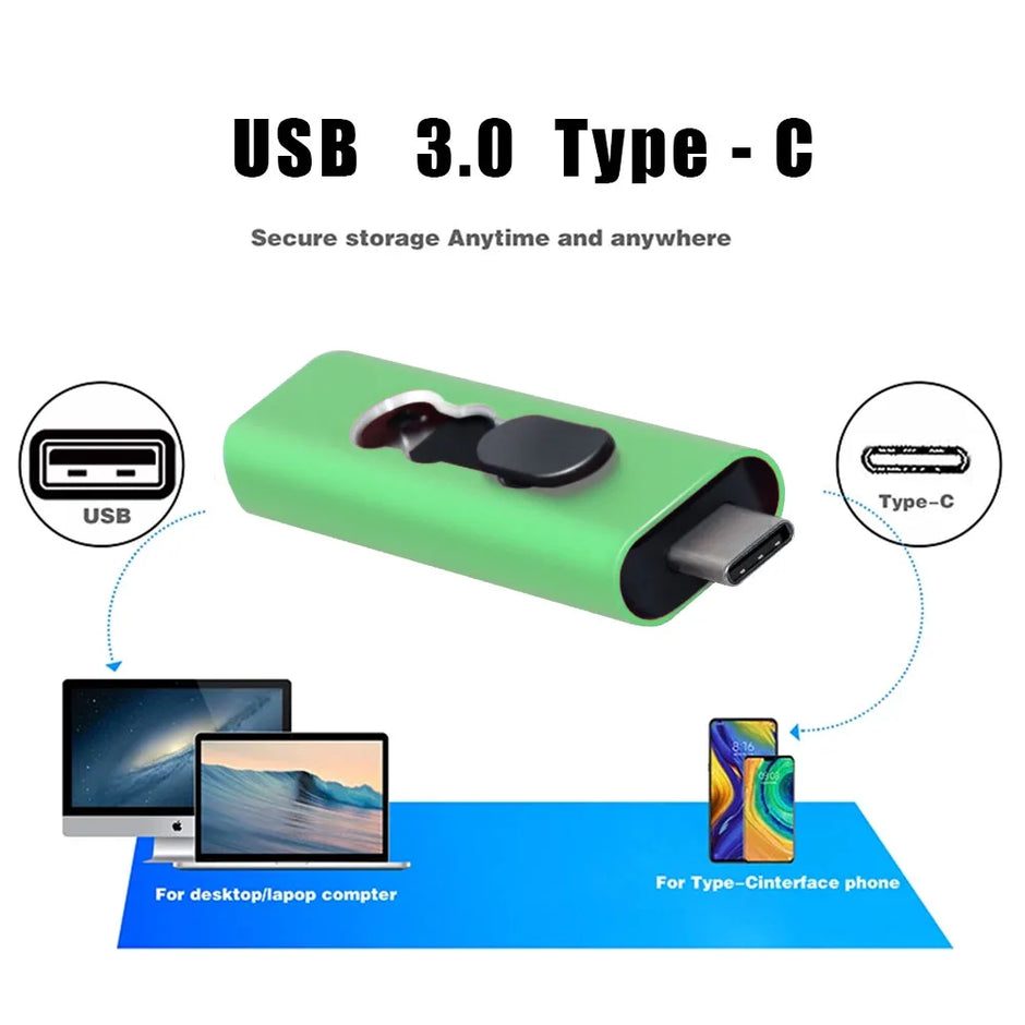 UBS 3.0 OTG USB Flash Drive 64GB Pen Drive 3 in 1 Type C & Micro USB Stick 3.0 Flash Drive 64GB 128GB Pendrive 256GB 32GB