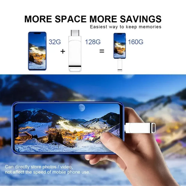 16TB Flash Drive USB 3.2 High Speed USB Transfer Type-c 2-In-1 8TB 16TB OTG Pendrive Waterproof Flash Disk For Computer