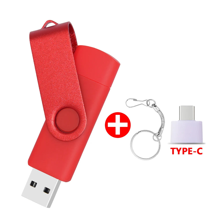 USB Flash Drive OTG Pen Drive 64 GB 32 GB 16 GB 8 GB 4GB External Storage Frosted Double Application Micro USB Stick Custom Logo