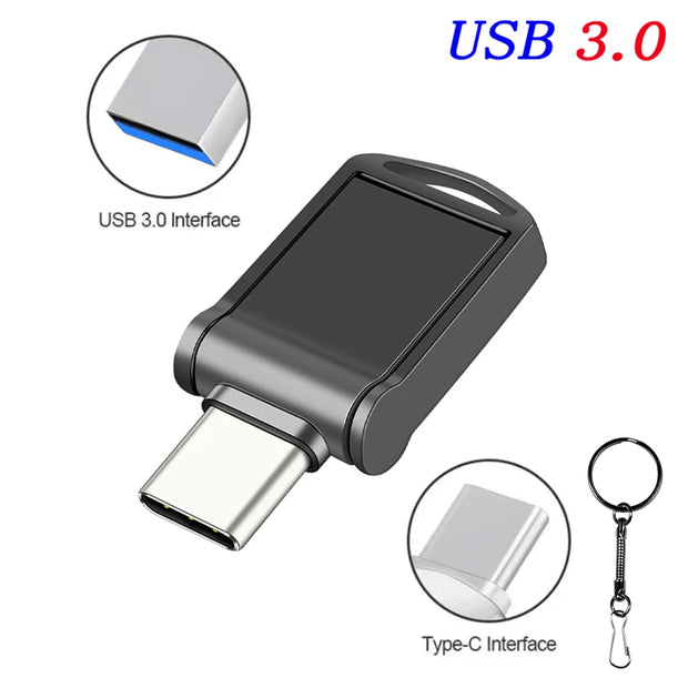 Original High Speed Type C USB Flash Drive 128GB Pendrive 64GB Mini U Disk Metal Memory Stick USB 3.0 Pen Drive