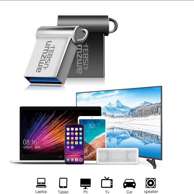 USB Flash Drive 3.1 Flash Pendrive 128GB 64GB 32GB 16GB Cle USB3.1 Metal Stick Pen Drive High Speed Super Mini Portable U Disk