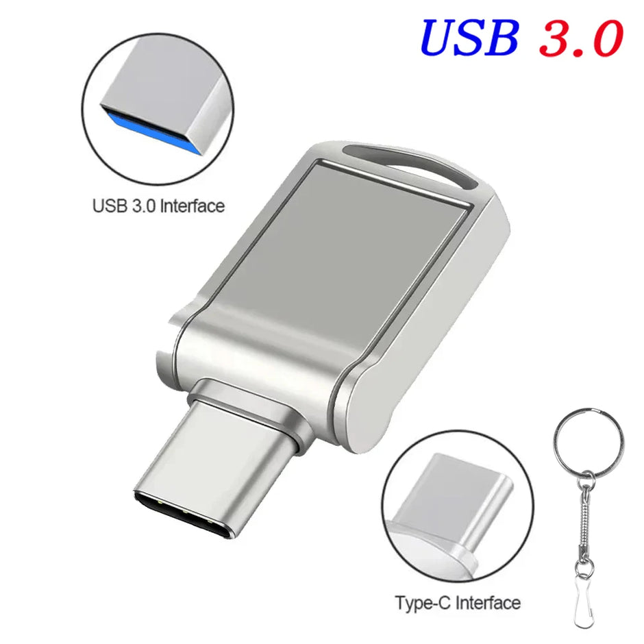 Original High Speed Type C USB Flash Drive 128GB Pendrive 64GB Mini U Disk Metal Memory Stick USB 3.0 Pen Drive