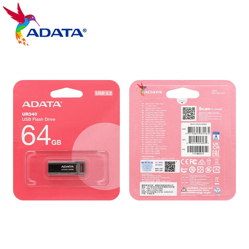ADATA UR340 USB Flash Drive 32GB 64GB 128GB USB 3.2 Gen1 High Speed pendrive Original usb stick for PC Computer Laptop  Desktop