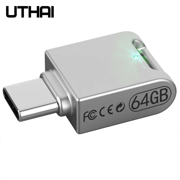 UTHAI C12 Type-C OTG USB3.0 Flash Drive USB-C Pen Drive Smart Phone Memory MINI Usb Stick 64G