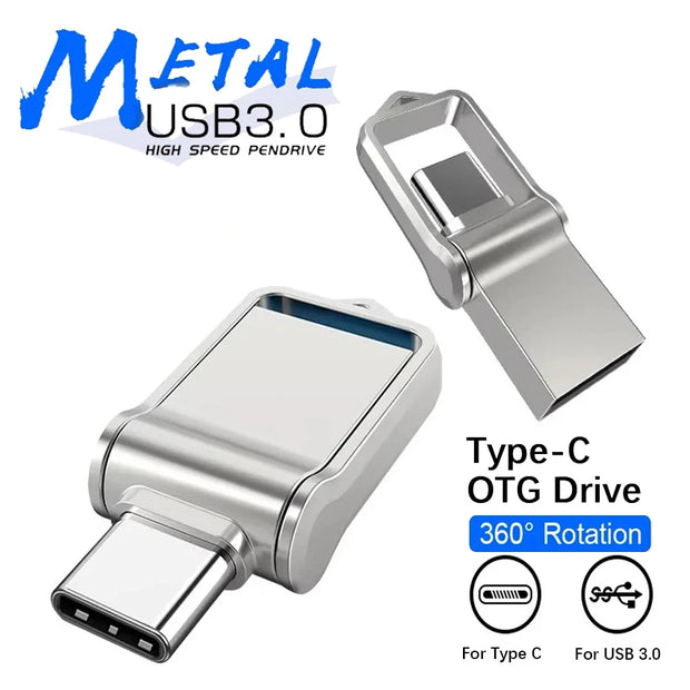 Original High Speed Type C USB Flash Drive 128GB Pendrive 64GB Mini U Disk Metal Memory Stick USB 3.0 Pen Drive