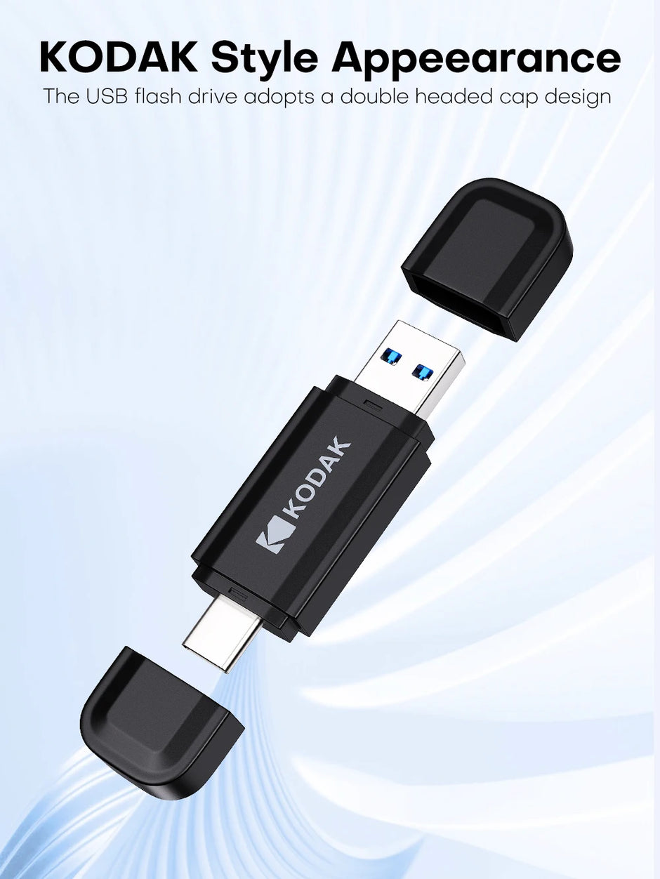 Kodak 2 IN 1 Type C USB Flash Drive OTG  USB 3.2 Pen Drive 128GB 64GB 32GB Pendrive Flash Drive