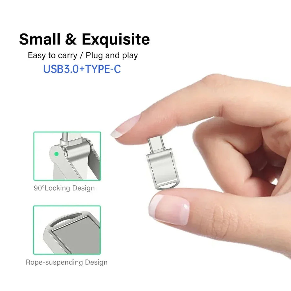 Original High Speed Type C USB Flash Drive 128GB Pendrive 64GB Mini U Disk Metal Memory Stick USB 3.0 Pen Drive