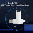 2 in 1 Usb 2.0 OTG USB-C Flash Pen Drive Metal Memory Stick flash Disk 64GB 128GB 256G USB2.0 Dual Type-C Pendrive