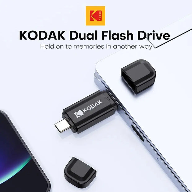 Kodak 2 IN 1 Type C USB Flash Drive OTG  USB 3.2 Pen Drive 128GB 64GB 32GB Pendrive Flash Drive