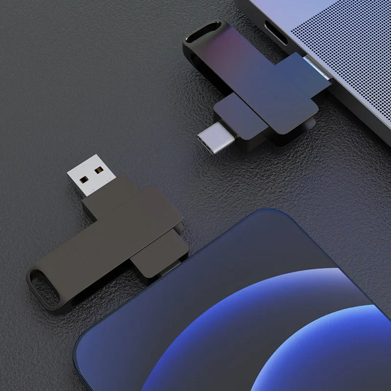 2 in 1 Usb 2.0 OTG USB-C Flash Pen Drive Metal Memory Stick flash Disk 64GB 128GB 256G USB2.0 Dual Type-C Pendrive
