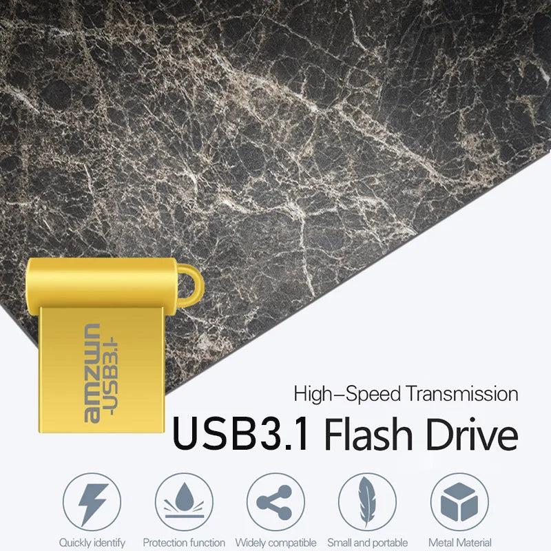 USB Flash Drive 3.1 Flash Pendrive 128GB 64GB 32GB 16GB Cle USB3.1 Metal Stick Pen Drive High Speed Super Mini Portable U Disk