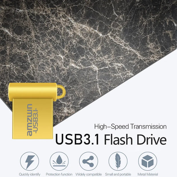 USB Flash Drive 3.1 Flash Pendrive 128GB 64GB 32GB 16GB Cle USB3.1 Metal Stick Pen Drive High Speed Super Mini Portable U Disk