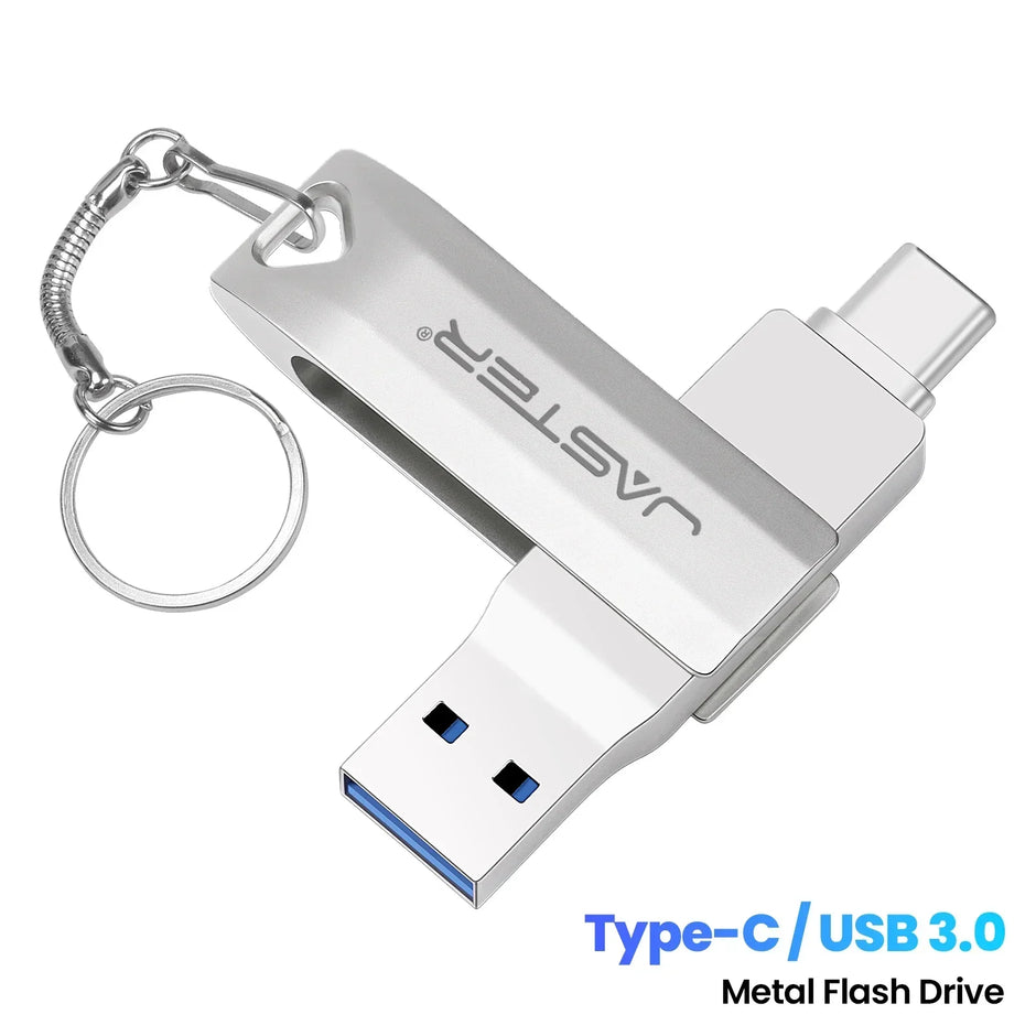 USB-C Flash Pen Drive 256GB TYPE-C USB 3.0 Flash Drive 128GB OTG Metal Memory Stick 64GB USB3.0 Creative Gift Pendrive 32GB 16GB