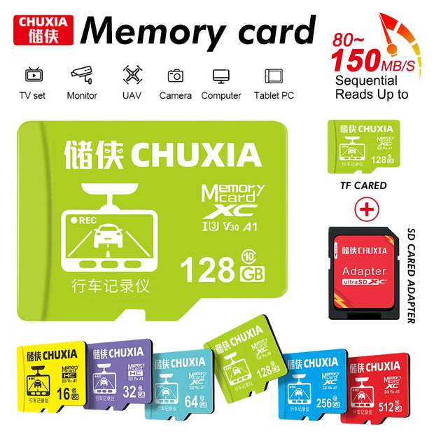 New Original Memory Card 64GB High Speed 128GB 32GB 256GB 16GB Flash Card for Mobile Phone Computer Sport Camcorder SD/TF Card