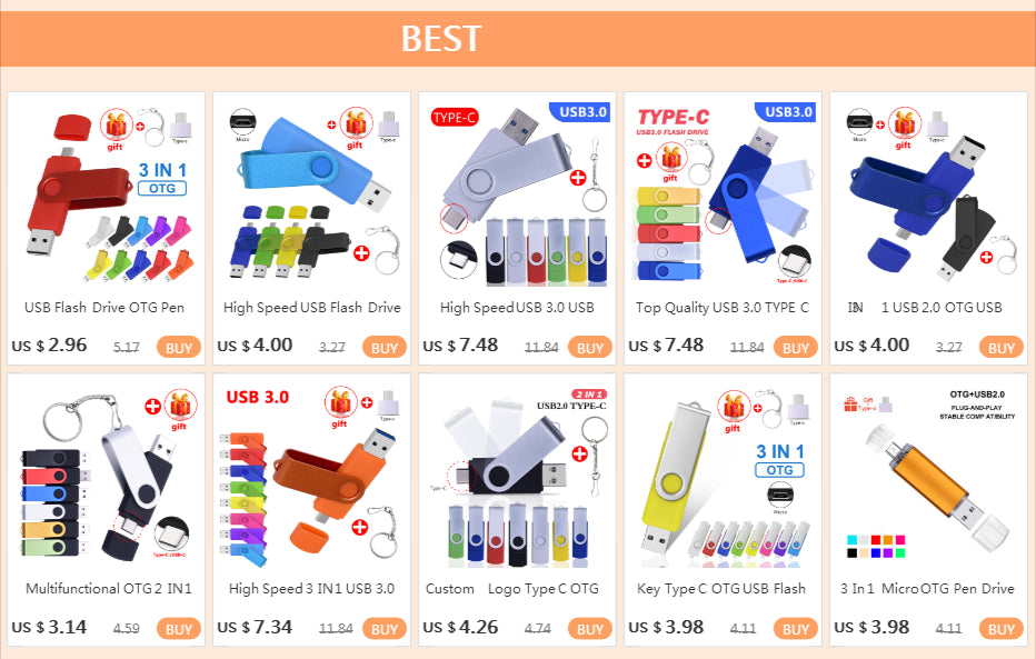 USB Flash Drive OTG Pen Drive 64 GB 32 GB 16 GB 8 GB 4GB External Storage Frosted Double Application Micro USB Stick Custom Logo