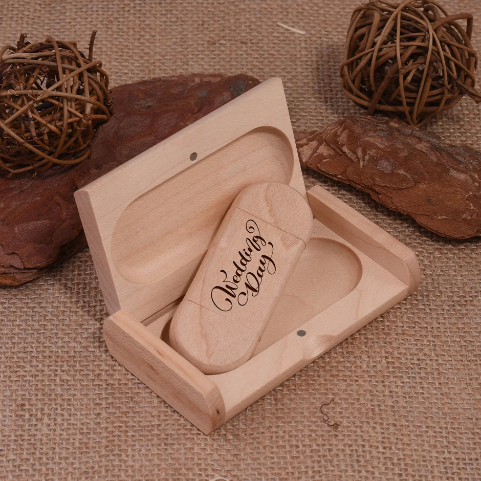 TYPE-C 2 in 1 Wooden USB Flash Drive 128GB Free Custom Logo Memory Stick 64GB 100% Real Capacity Pen Drive 32GB Wedding Gift