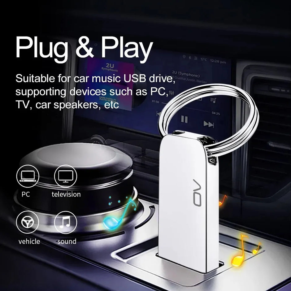 OV Original Portable Metal USB2.0 Flash Memory Drive 8GB 16GB 32GB 64GB Pendrive USB Stick Mini U Disk On Keys Ring UDP Package