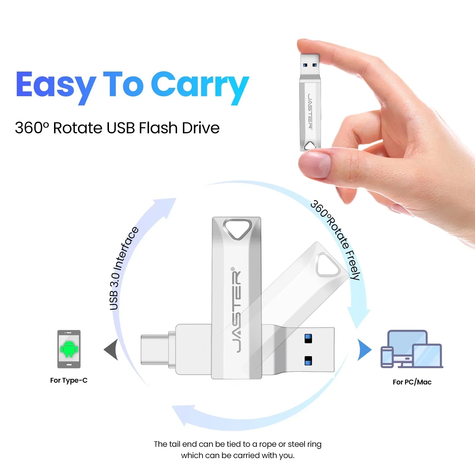 USB-C Flash Pen Drive 256GB TYPE-C USB 3.0 Flash Drive 128GB OTG Metal Memory Stick 64GB USB3.0 Creative Gift Pendrive 32GB 16GB