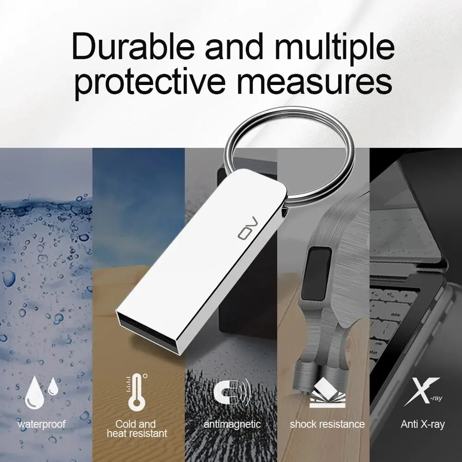 OV Original Portable Metal USB2.0 Flash Memory Drive 8GB 16GB 32GB 64GB Pendrive USB Stick Mini U Disk On Keys Ring UDP Package