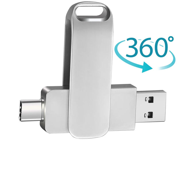 2 in 1 Usb 2.0 OTG USB-C Flash Pen Drive Metal Memory Stick flash Disk 64GB 128GB 256G USB2.0 Dual Type-C Pendrive