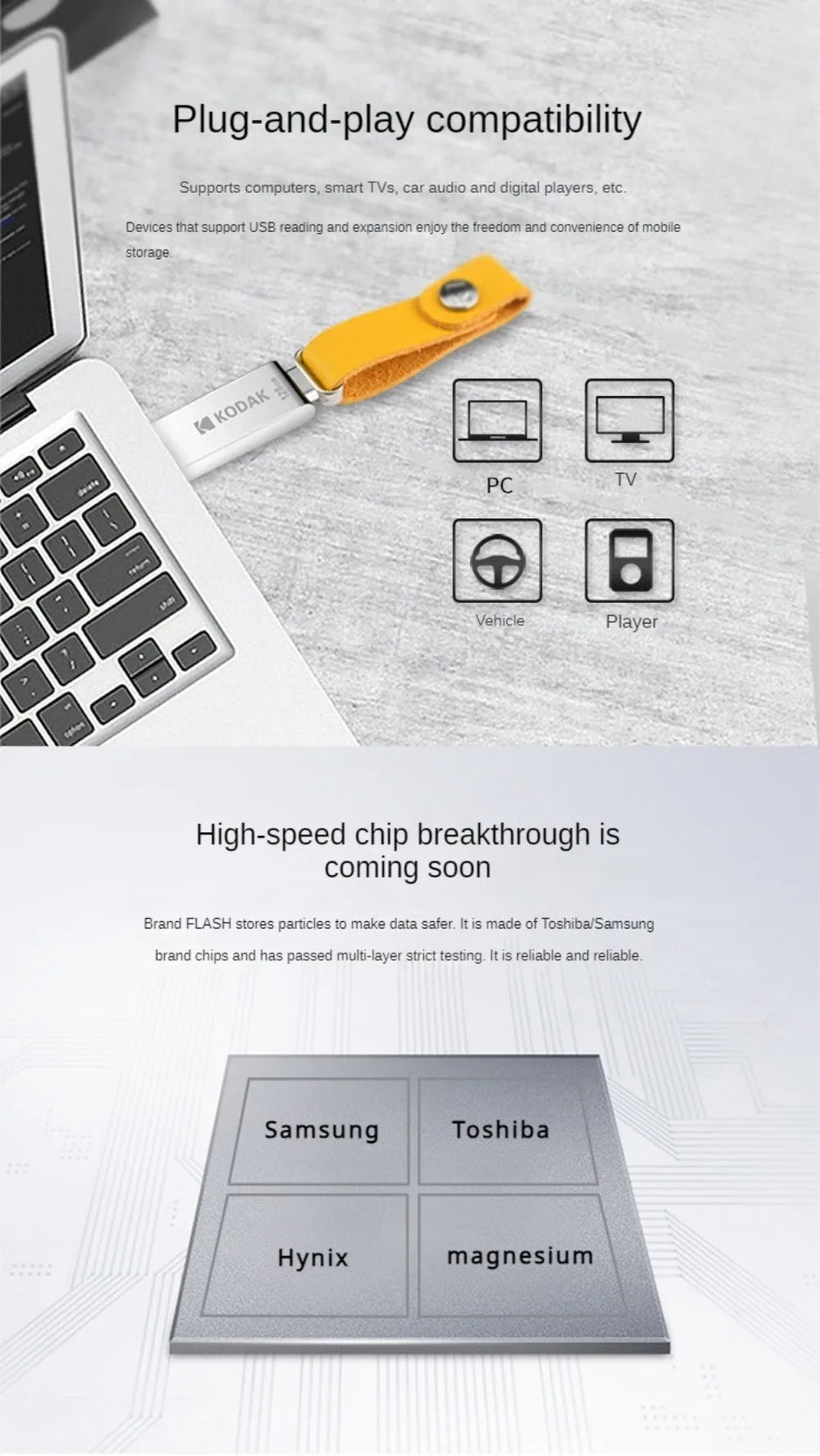 Kodak KODAK K122 USB2.0 mini full metal USB flash drive high speed car 32G-128G computer office USB flash drive