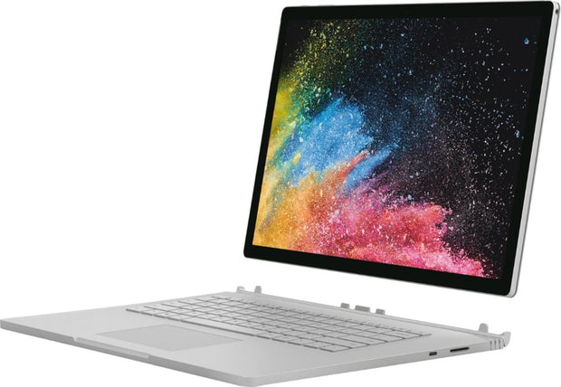 Microsoft Surface Book 2 Intel Core i7-8th Gen Laptop 16GB Ram 15" Detachable Touch Screen 6GB Graphics Gtx 1660 Keyboard Eng / Arabic Silver