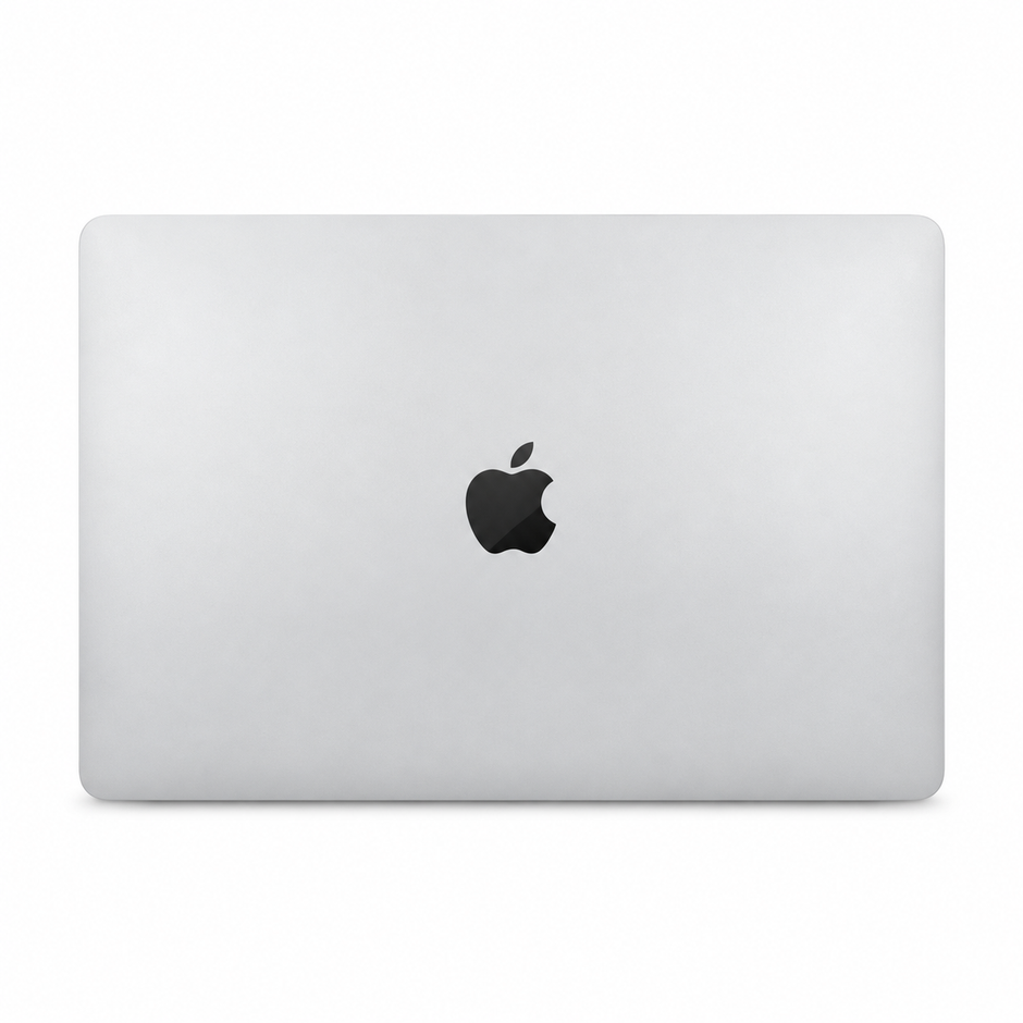 Apple MacBook Air laptop, silver back with Apple logo