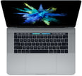 Silver MacBook Pro laptop with English keyboard