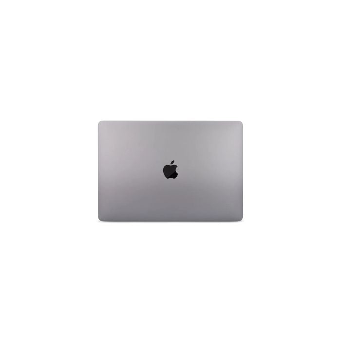 Apple MacBook closed lid in space grey, top view