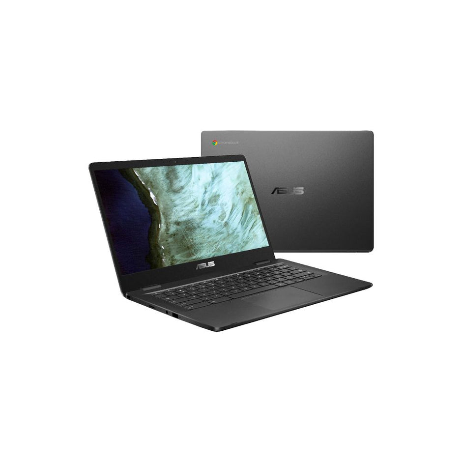 ASUS Chromebook C423N Clamshell Laptop 14" HD 4-Way NanoEdge, Intel Celeron N3350 Processor, 4GB DDR4 RAM, 64GB eMMC Storage Grey Chrome OS