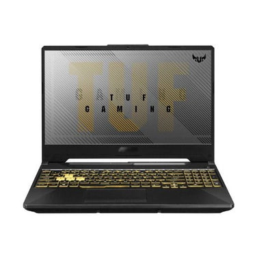 ASUS TUF506I gaming laptop open with keyboard and screen visible