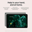 Porcelain Android tablet with front display and back panel visible