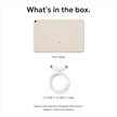 Porcelain Android tablet with included USB-C cable shown in box