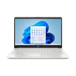 HP silver laptop with 15.6-inch display and open Windows 11 screen
