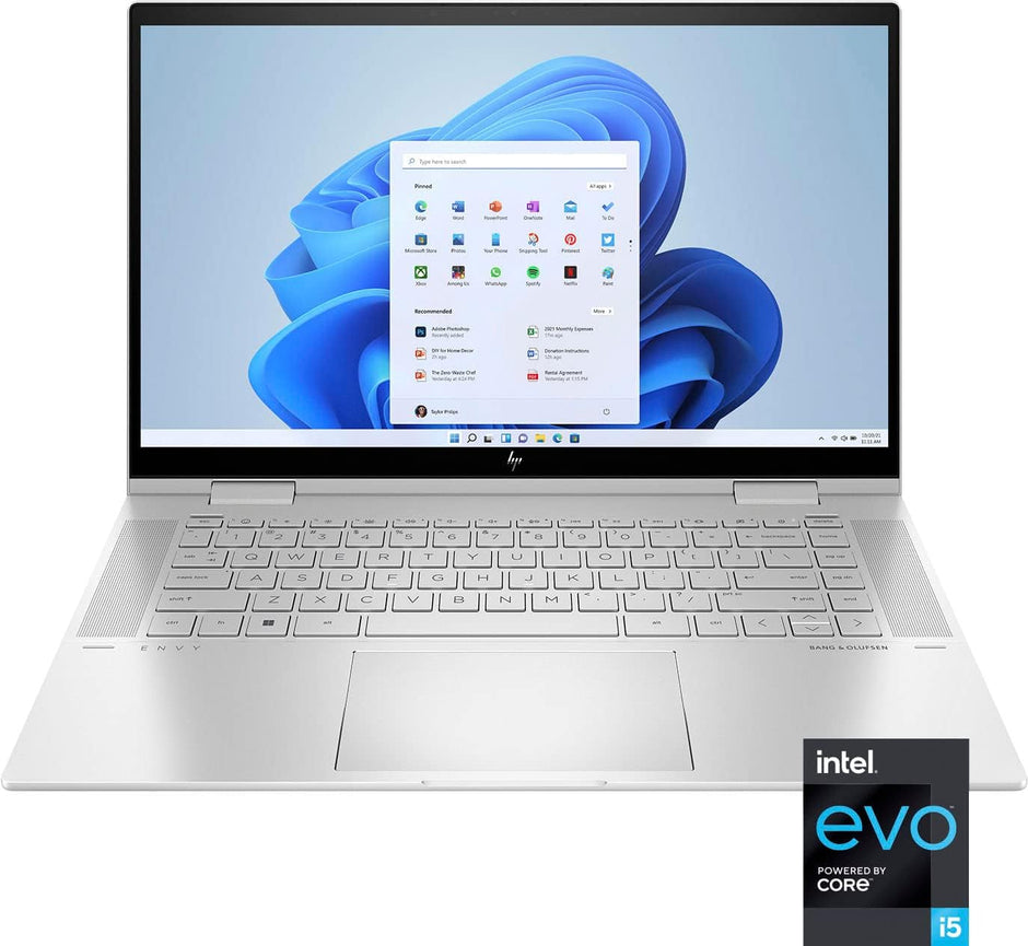HP Envy 15-EW0013DX X360 Laptop Intel Core i5-12th 15.6-Inch Touch Screen Display Gen 8GB RAM Keyboard Eng Arabic Silver