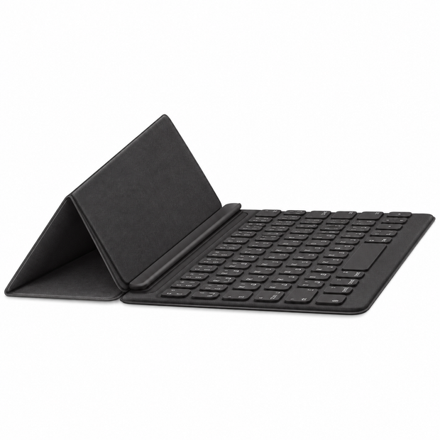 Black tablet keyboard folio with built-in stand