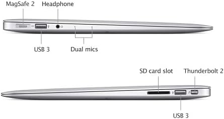 Apple MacBook Air A1466 (2013) Intel Core i5 Processor 4GB RAM 128GB SSD Laptop 13.3 Inch Display Keyboard Eng / Arabic Silver