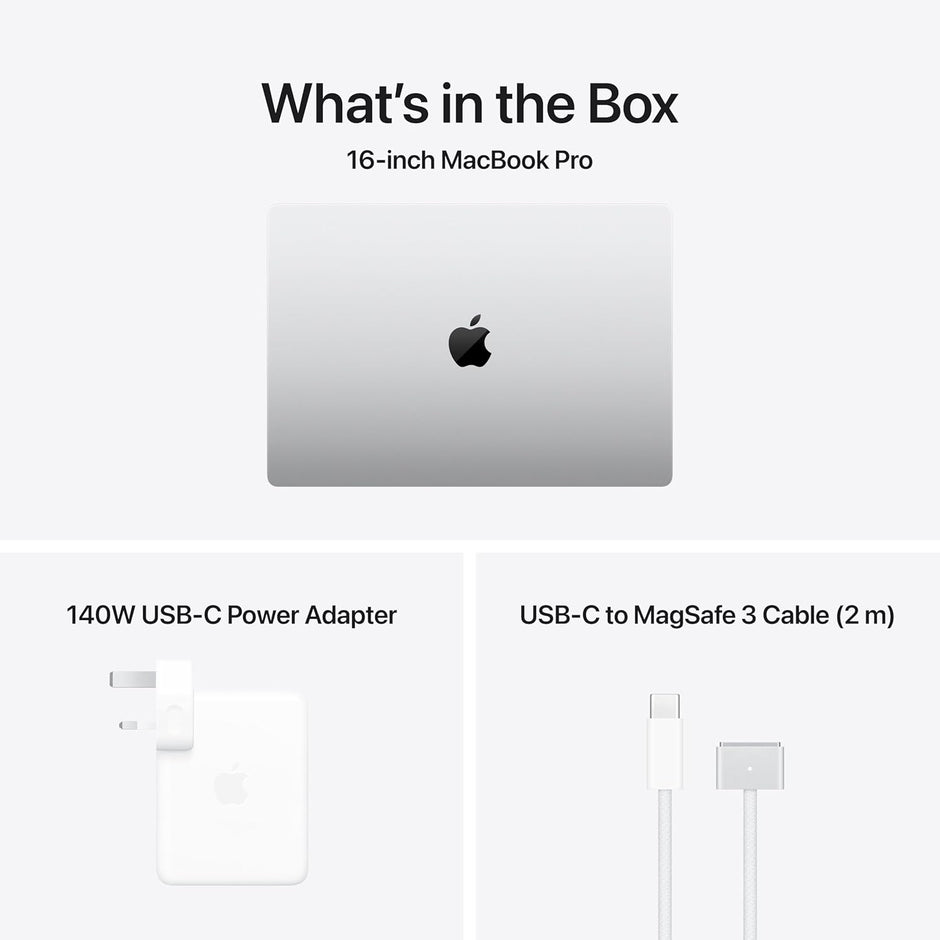 Apple MacBook Pro with USB-C power adapter and MagSafe 3 cable