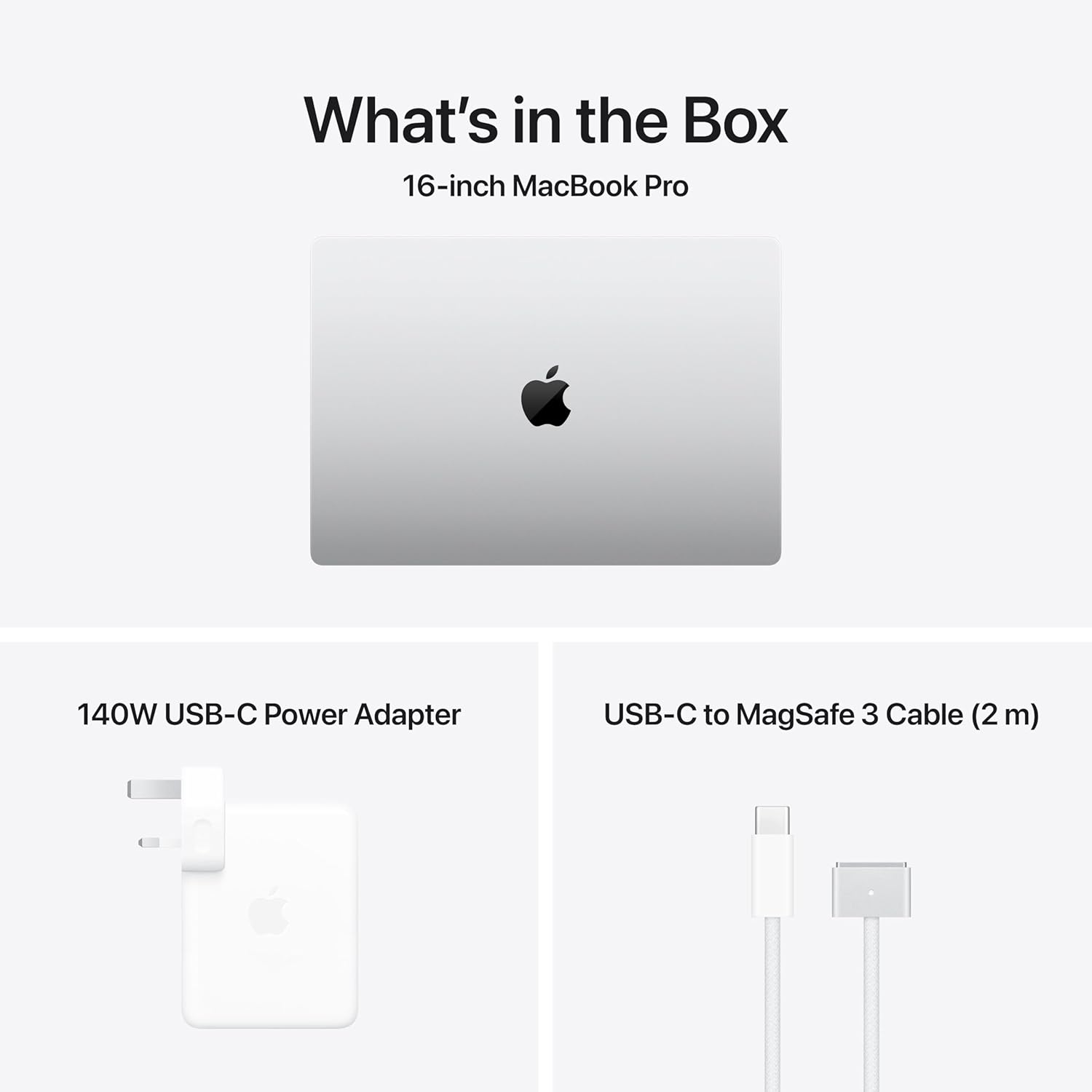 Apple MacBook Pro with USB-C power adapter and MagSafe 3 cable