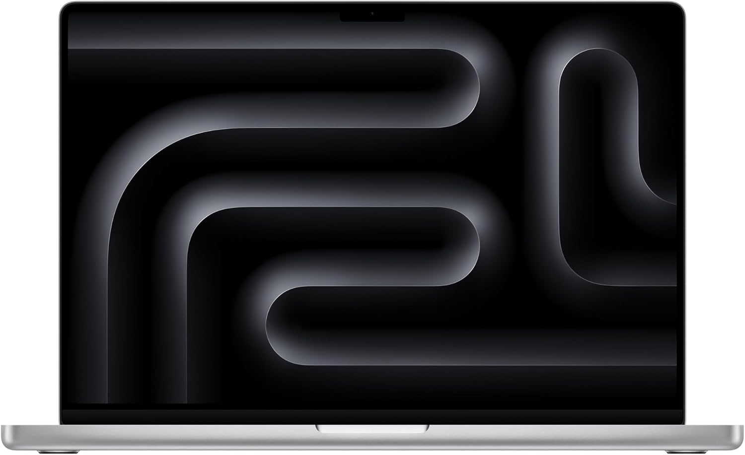 Apple MacBook Pro laptop with dark screen artwork