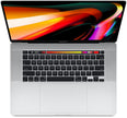 Renewed 2019 MacBook Pro laptop with Touch Bar, 16-inch screen, backlit keyboard.