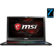 MSI GS63 gaming laptop with backlit keyboard and visible screen